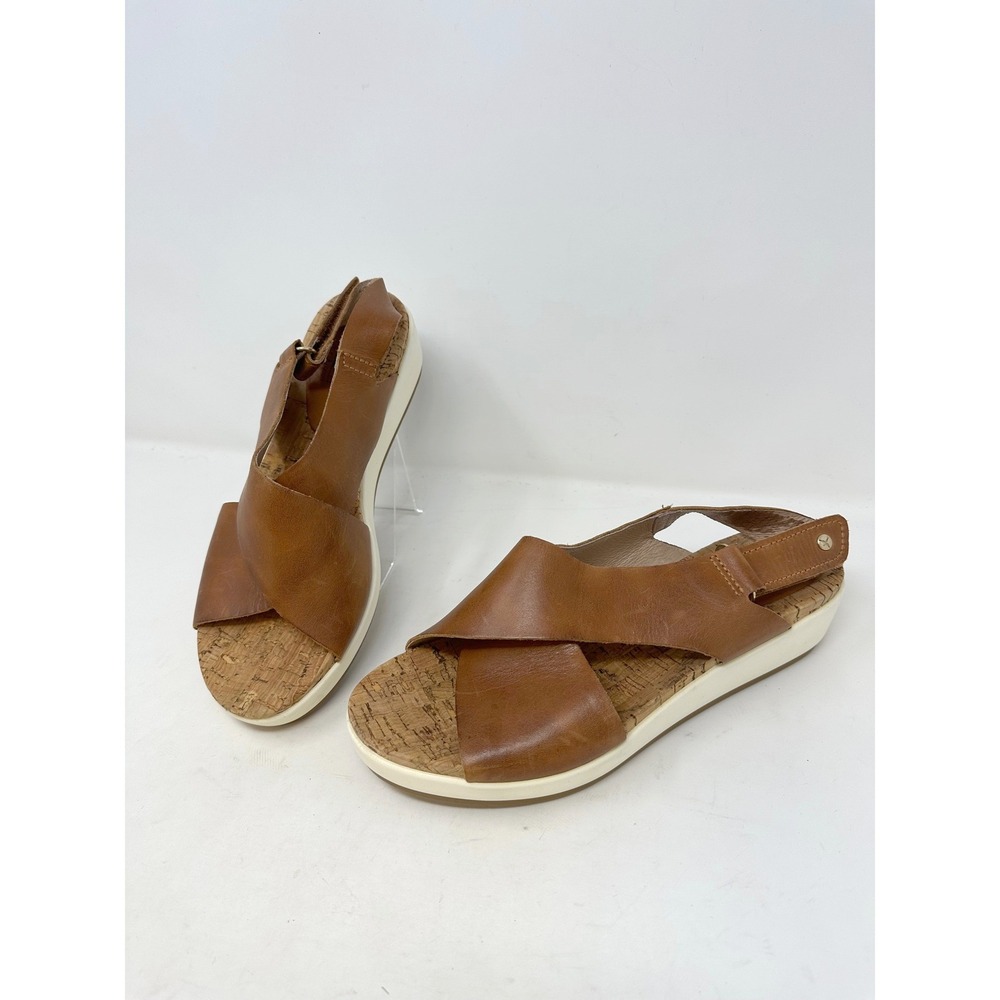 Pikolinos Criss Cross Leather Wedge Sandal Brown 39 - US 8.5